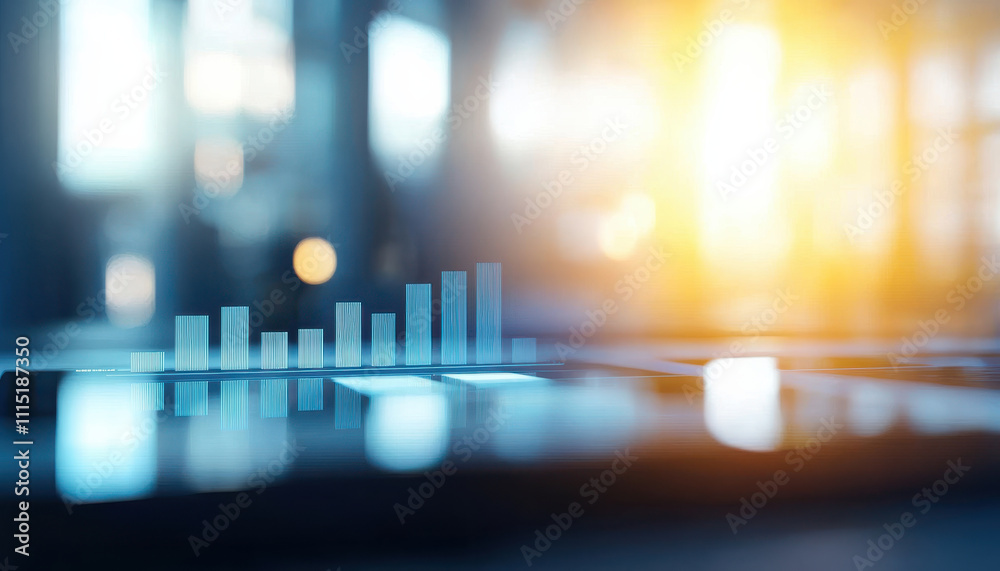 Poster modern business analytics with digital graphs and data visualization tools