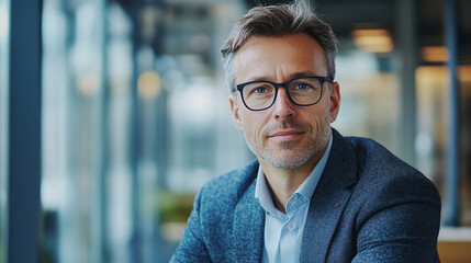 Obraz premium Businessman innovating processes to ensure competitive growth in modern markets.