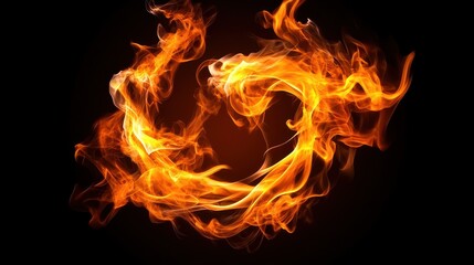 Fototapeta premium A close up of a flame with a heart shape in the middle