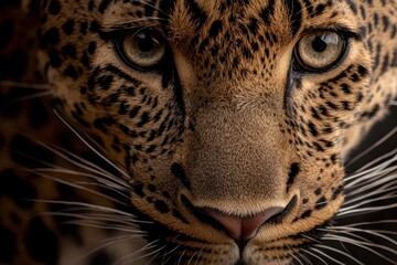 Fototapeta premium A close up of a leopard's face with its eyes open