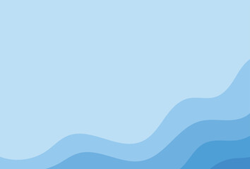 Water Wave Background Design, Abstract Vector Blue Ocean Wallpaper Template