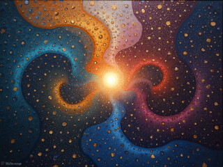 Glowing Golds and Deep Blues in Mesmerizing Symmetry