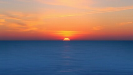 Obraz premium Breathtaking Sunset Over Calm Ocean Waters, Perfect for Wall Art, Desktop Backgrounds, and Home Decor