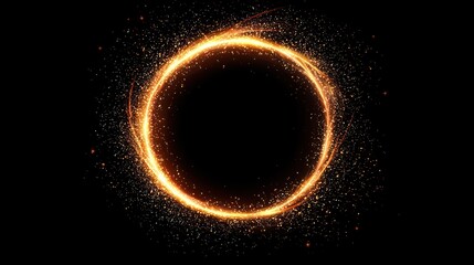 Fototapeta premium A glowing circle of light on a black background