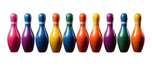 bowling pins and ball