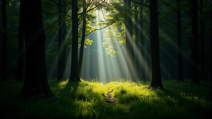 Obraz premium morning in the woods