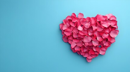 Cascading rose petals forming an ethereal heart shaped 3D with a soft dreamlike This captivating digital artwork showcases the natural beauty and romantic essence of the rose