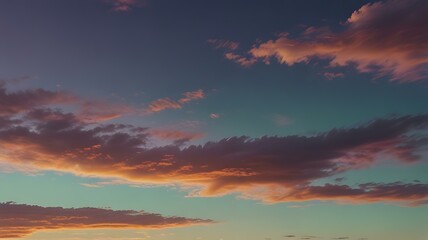 Fototapeta premium A deep, warm gradient from orange to purple, with hints of gold, symbolizing the peaceful transition of sunset.