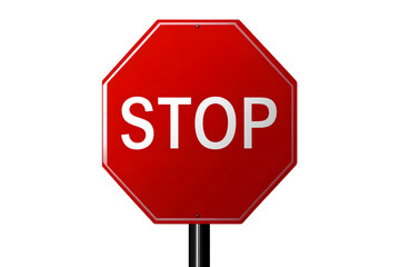 Isolated red Not Allowed stop sign, Prohibition sign or stop sign illustration in PNG isolated on transparent background