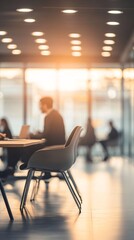 Fototapeta premium An office meeting room with businesspeople in blurred style background