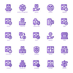 Product Delivery icon pack for your website, mobile, presentation, and logo design. Product Delivery icon basic line gradient design. Vector graphics illustration and editable stroke.