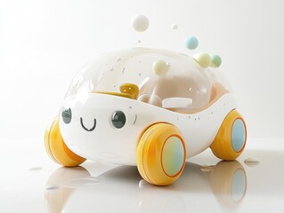 Adorable Toy Car Design: Features, Wheels, and Playful Details;  Innovative  Bath Toy Concept.