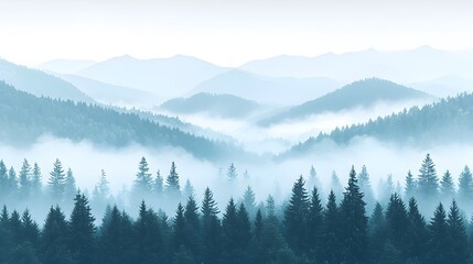 Naklejka premium Dramatic landscape showing dense smoke rising from a raging forest fire blanketing the area in a thick hazy atmosphere