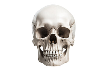Obraz premium White human skull isolated on transparent background. Generative ai