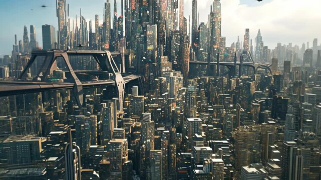 A sprawling metropolis filled with sentient machines, where cars with unique personalities glide along shimmering streets