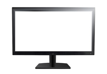 TV monitor with empty screen in PNG isolated on transparent background
