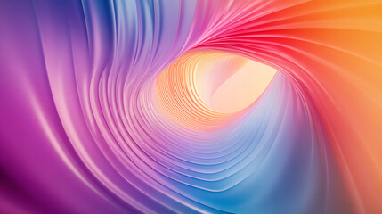 Obraz premium Colorful wave pattern creating a mesmerizing abstract tunnel effect in soft gradients of light