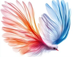 Obraz premium Colorful Bird Wings Abstract Art.
