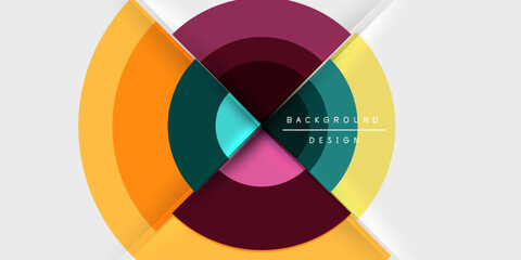 Obraz premium Circle and semi circle geometric background. Vector Illustration For Wallpaper, Banner, Background, Card, Book Illustration, landing page