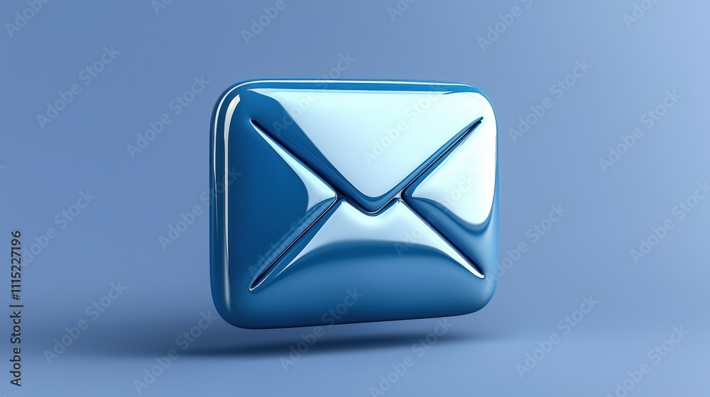 Aufkleber Shiny blue email icon with digital data streams, representing modern connectivity, high resolution for branding use