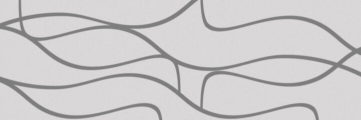 Minimalist wall art with a subtle texture features a series of graceful, flowing lines in soft grey. Lines create a sense of movement and rhythm throughout the composition.