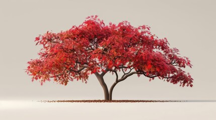 Fototapeta premium Serene Floral Haven. Breathtaking natural landscape with blooming flowers and lush trees