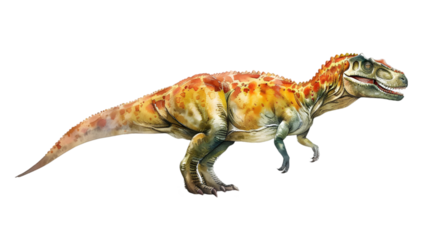 allosaurus watercolor illustration of a jurassic dinosaur vintage isolated on a transparent background