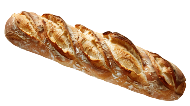 Baguette isolated on a transparent background