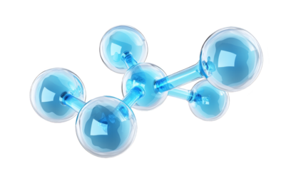 Intricate molecular structure in blue, a visual representation of scientific data analysis and visualization