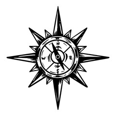 Illustration of an Compass Handdrawn