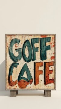 Vintage sign for Goff Cafe with bold lettering and a rustic appearance.