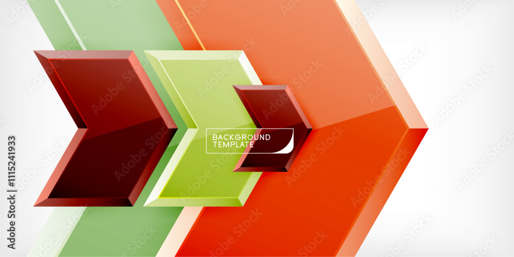 Poster vector 3d arrow techno design template