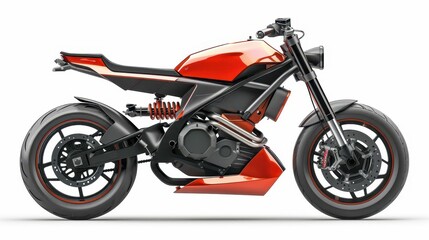 Obraz premium A sleek, modern motorcycle design featuring a striking red and black color scheme, showcasing innovative styling and sporty features.