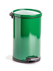 Green Steel Step Trash Can: A sleek and modern green steel step trash can with a black pedal and lid. This trash can is perfect for any home or office. 