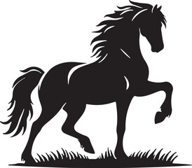 Obraz premium A horse silhouette vector art illustration