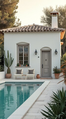 Fototapeta premium mediterranean-style house with a swimming pool