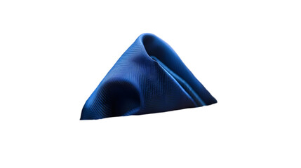 Blank white folded pocket square classic suit mockup, front view isolated on a transparent background