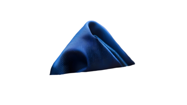 Blank white folded pocket square classic suit mockup, front view isolated on a transparent background - Powered by Adobe