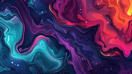 Fototapeta premium Vibrant Watercolor Blooms in Nature. Colorful fluid art inspired by organic forms