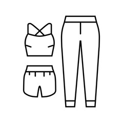 workout attire line icon vector. workout attire sign. isolated contour symbol black illustration