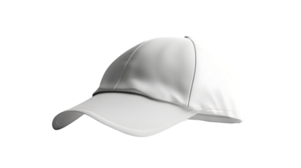 Blank white sport swim cap mockup, side view isolated on a transparent background