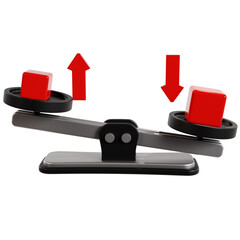 Balancing Scale with Red Cubes Experiment