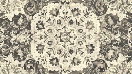 Obraz premium Elegant Textile Pattern. Brown and Symmetrical Artistry concept