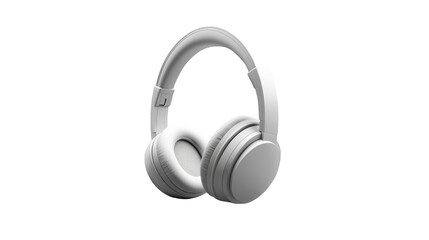 Immersive audio experience, headphones on white background create a symphony of style and sound