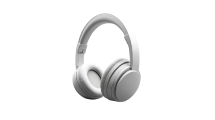 Immersive audio experience, headphones on white background create a symphony of style and sound