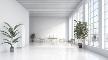 Obraz premium Business meeting room with vacant chairs, symbolizing the importance of preparation and anticipation in professional environments.