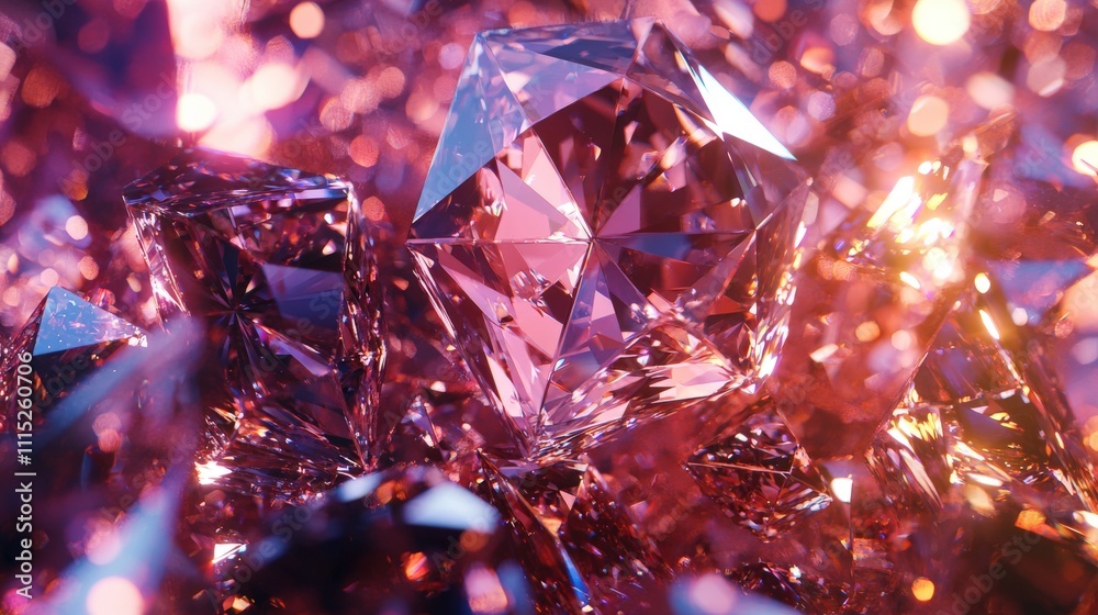 Poster radiant reflections close-up of a diamond sparkling with light gemstone showcase luxurious environme
