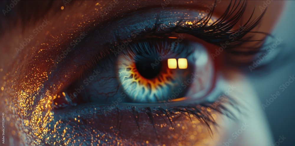 Aufkleber vibrant closeup of an eye with intricate details artistic expression studio setting macro photograph