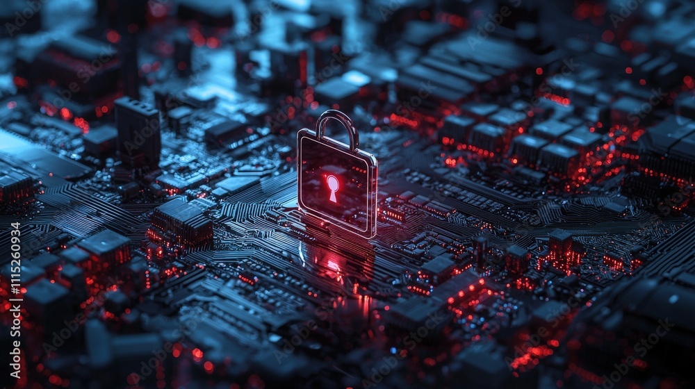 Poster Digital privacy security event cybersecurity protection technology environment close-up viewpoint data safety concept