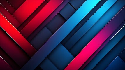 Obraz premium Abstract Diagonal Lines: A Symphony of Red and Blue